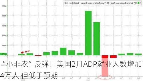 “小非农”反弹！美国2月ADP就业人数增加14万人 但低于预期