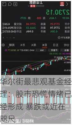 华尔街最悲观基金经理：股市恐慌情绪已经形成 暴跌或近在咫尺