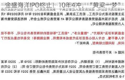 金盛海洋IPO终止！10年4冲，“黄粱一梦”