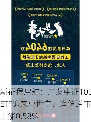 新征程启航：广发中证100ETF迎来曹世宇，净值逆市上涨0.58%！