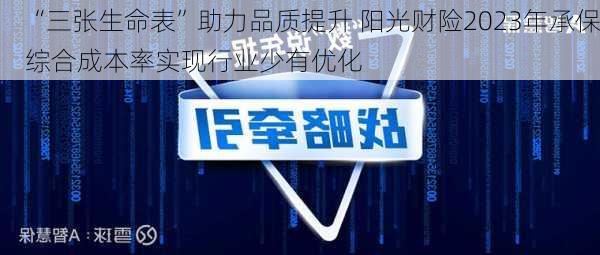 “三张生命表”助力品质提升 阳光财险2023年承保综合成本率实现行业少有优化