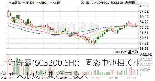 上海洗霸(603200.SH)：固态电池相关业务暂未形成长期稳定收入