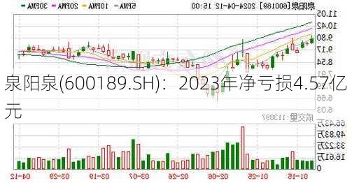 泉阳泉(600189.SH)：2023年净亏损4.57亿元