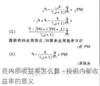 资内部收益率怎么算 - 投资内部收益率的意义