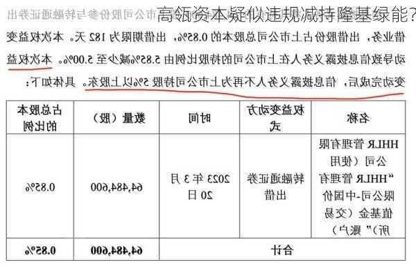 高瓴资本疑似违规减持隆基绿能？