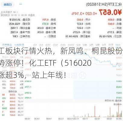 化工板块行情火热，新凤鸣、桐昆股份强势涨停！化工ETF（516020）涨超3%，站上年线！