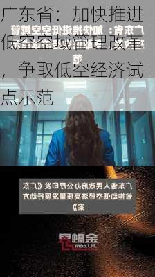 广东省：加快推进低空空域管理改革，争取低空经济试点示范