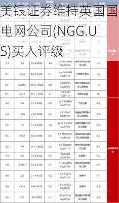 美银证券维持英国国家电网公司(NGG.US)买入评级