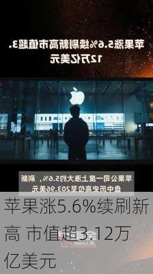 苹果涨5.6%续刷新高 市值超3.12万亿美元