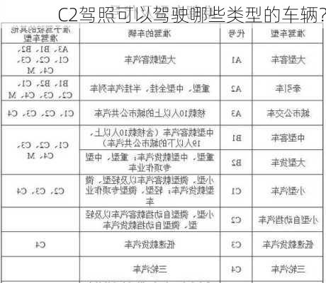 C2驾照可以驾驶哪些类型的车辆？