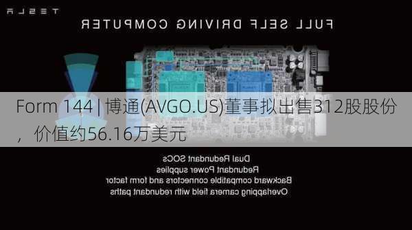 Form 144 | 博通(AVGO.US)董事拟出售312股股份，价值约56.16万美元