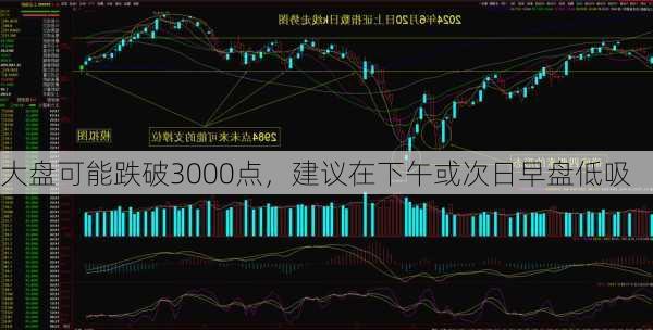 大盘可能跌破3000点，建议在下午或次日早盘低吸