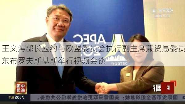 王文涛部长应约与欧盟委员会执行副主席兼贸易委员东布罗夫斯基斯举行视频会谈