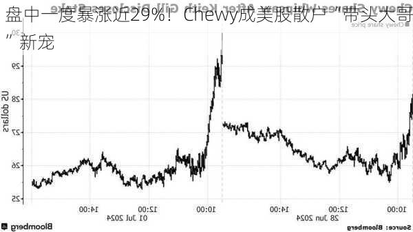 盘中一度暴涨近29%！Chewy成美股散户“带头大哥”新宠