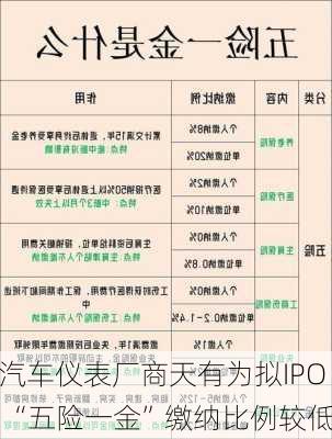 汽车仪表厂商天有为拟IPO “五险一金”缴纳比例较低