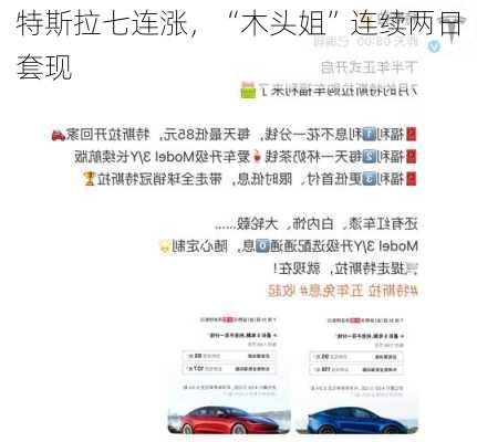 特斯拉七连涨，“木头姐”连续两日套现