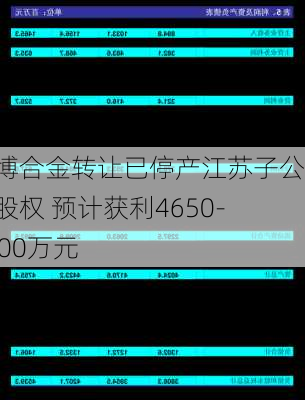 顺博合金转让已停产江苏子公司股权 预计获利4650-4900万元