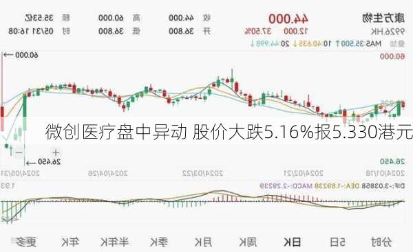 微创医疗盘中异动 股价大跌5.16%报5.330港元