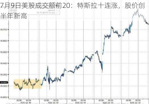 7月9日美股成交额前20：特斯拉十连涨，股价创半年新高