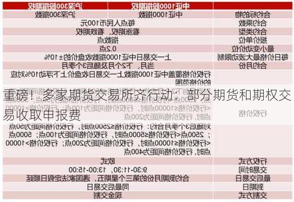 重磅！多家期货交易所齐行动：部分期货和期权交易收取申报费