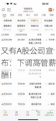 又有A股公司宣布：下调高管薪酬！