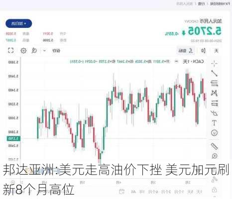 邦达亚洲:美元走高油价下挫 美元加元刷新8个月高位