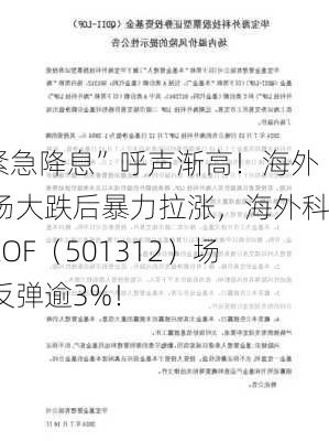 “紧急降息”呼声渐高！海外市场大跌后暴力拉涨，海外科技LOF（501312）场内反弹逾3%！