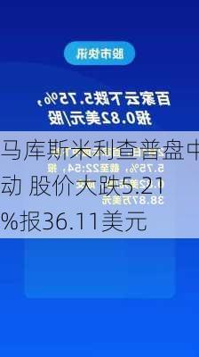 马库斯米利查普盘中异动 股价大跌5.21%报36.11美元