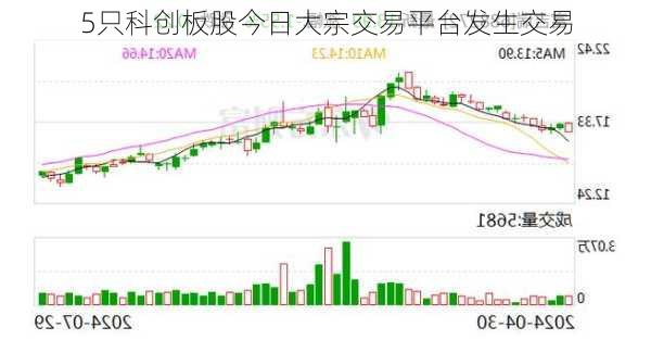 5只科创板股今日大宗交易平台发生交易