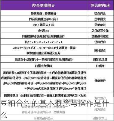 豆粕合约的基本概念与操作是什么