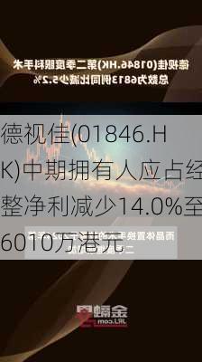 德视佳(01846.HK)中期拥有人应占经调整净利减少14.0%至6010万港元