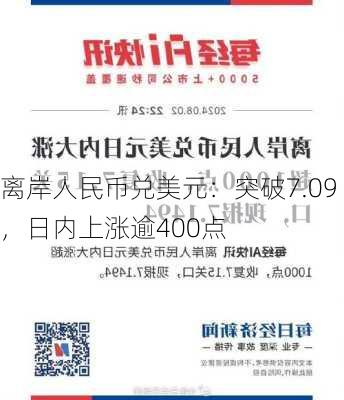 离岸人民币兑美元：突破7.09，日内上涨逾400点