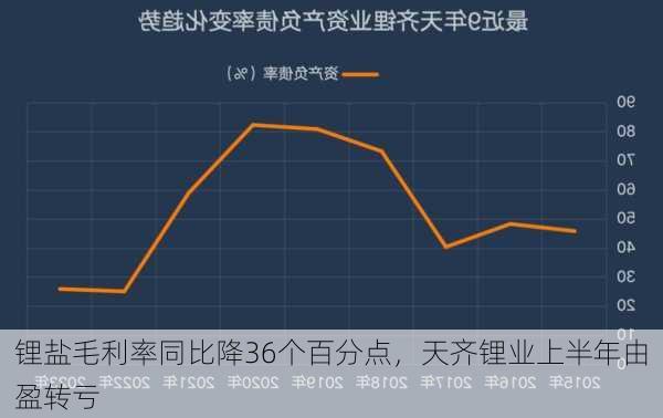 锂盐毛利率同比降36个百分点，天齐锂业上半年由盈转亏