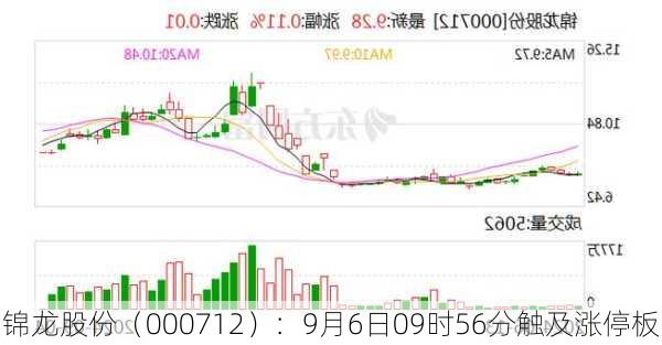 锦龙股份（000712）：9月6日09时56分触及涨停板