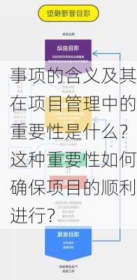 事项的含义及其在项目管理中的重要性是什么？这种重要性如何确保项目的顺利进行？