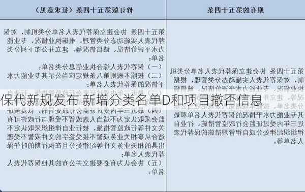 保代新规发布 新增分类名单D和项目撤否信息