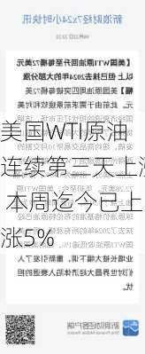 美国WTI原油连续第三天上涨 本周迄今已上涨5%