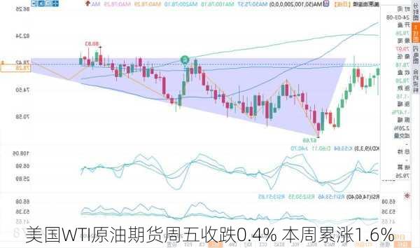 美国WTI原油期货周五收跌0.4% 本周累涨1.6%