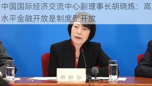 中国国际经济交流中心副理事长胡晓炼：高水平金融开放是制度型开放