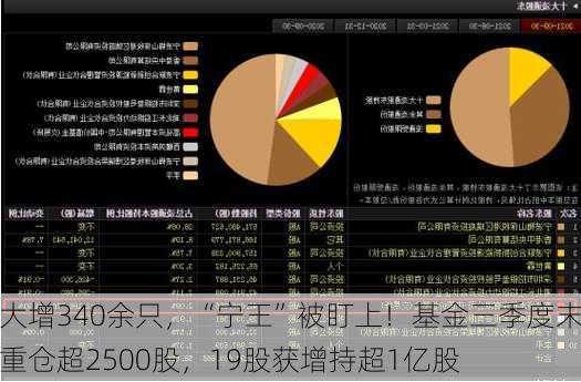 大增340余只，“宁王”被盯上！基金三季度末重仓超2500股，19股获增持超1亿股