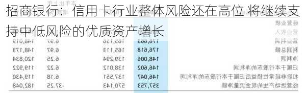 招商银行：信用卡行业整体风险还在高位 将继续支持中低风险的优质资产增长